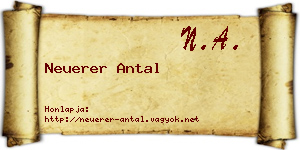 Neuerer Antal névjegykártya